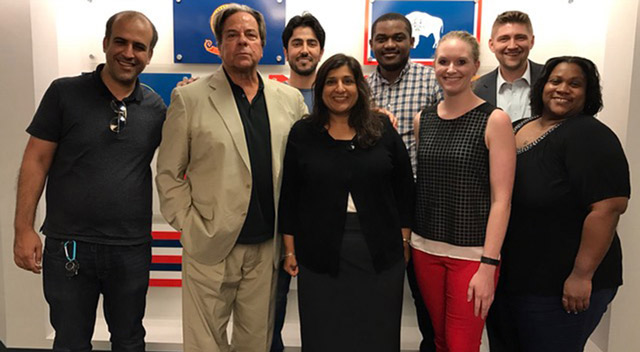 Anita Kumar (center), White House correspondent for McClatchy News, met with Professor Bua's class, The Media and American Politics, on July 26, 2017.