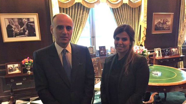 Ms. Ruqaya Alzamia meets His Excellency Adel bin Al-Jubeir, Minister of Foreign Affairs of Saudi Arabia. Al-Jubeir was appointed Foreign Minister on April 29, 2015.